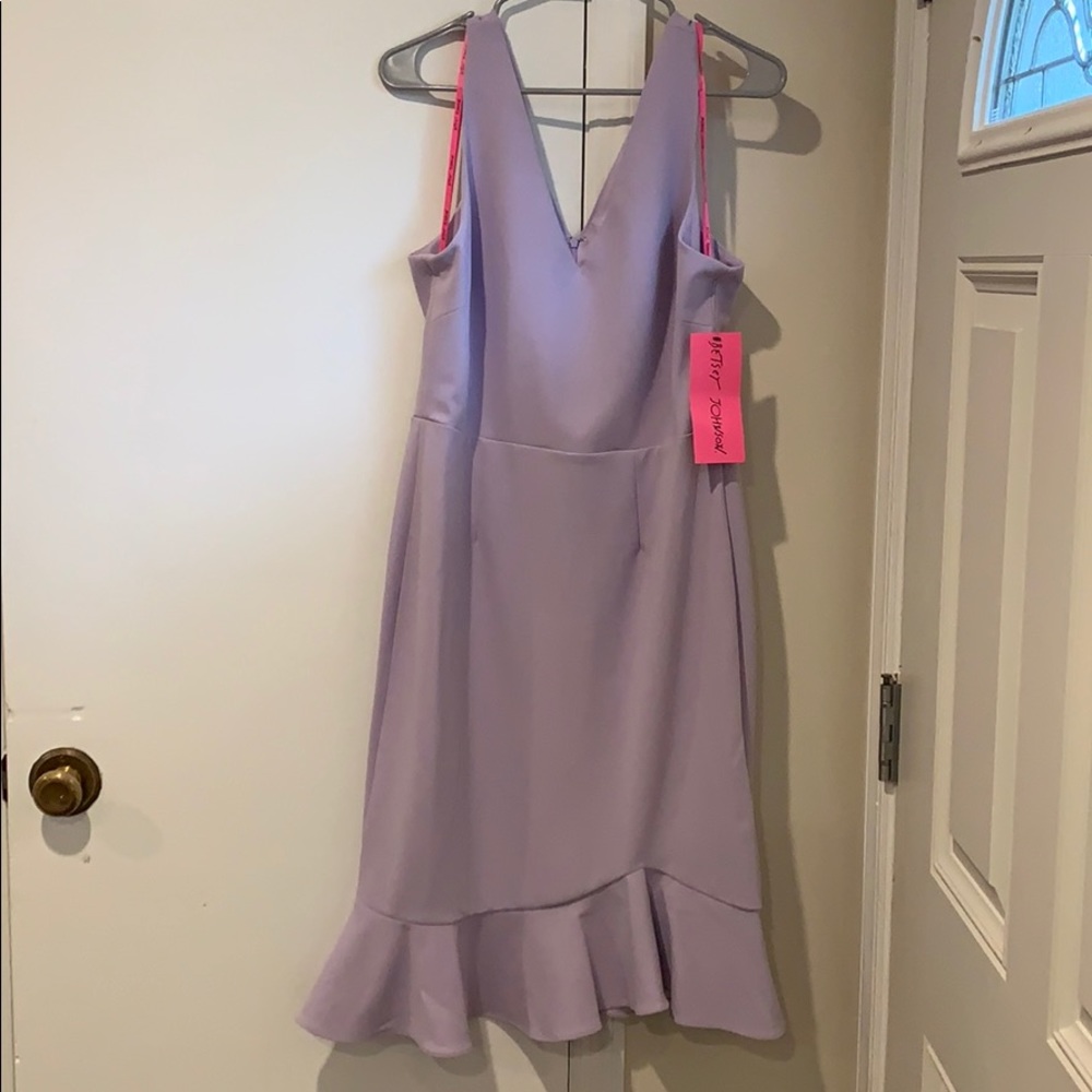 COPY - Betsey Johnson Flounce Hem Sheath Purple D…